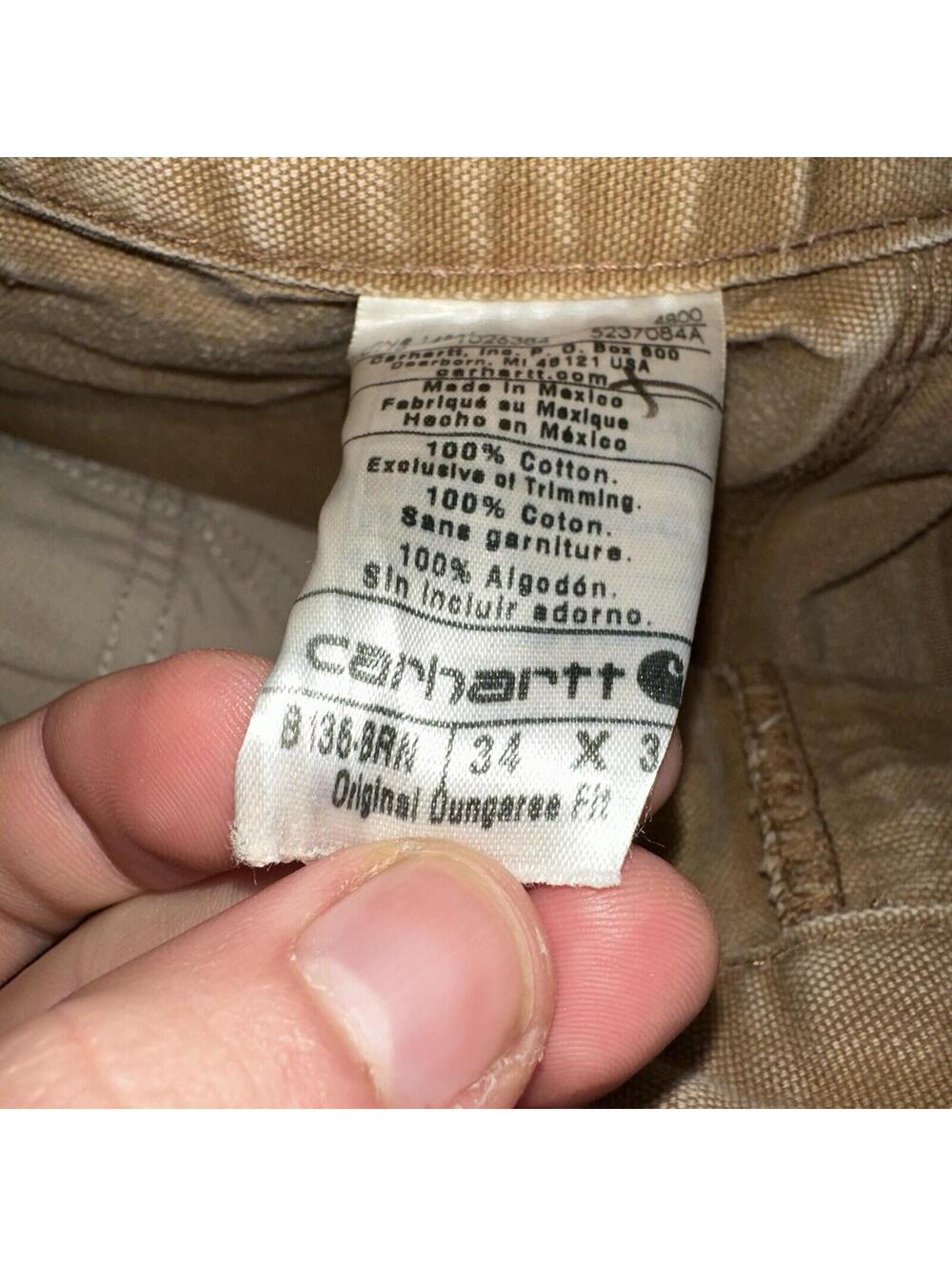 Carhartt VTG Double Knee Carpenter Pants USA B01 Brown Thrashed 34x34 Act 32x32 - Picture 14 of 16